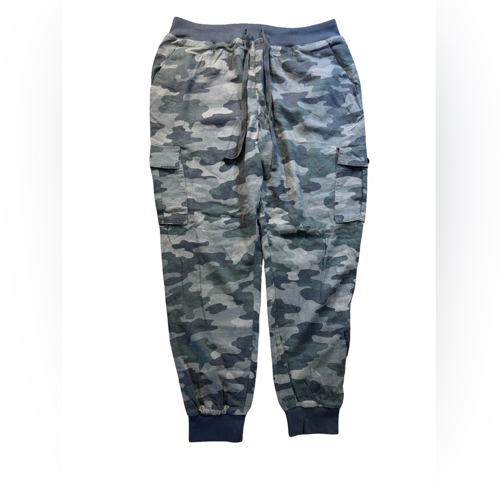 Lucky Brand Womens L Camo Jogger Pants Relaxed Fit Cargo Lounge Casual